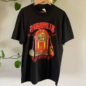 Vintage Nashville Black Graphic T-Shirt